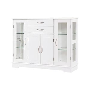 Costway Kitchen Sideboard Storage Cabinet W/shelves White