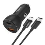 Philips 36W QC+PD Car Charger with USB-C to Lightning Cable (DLP2521L)