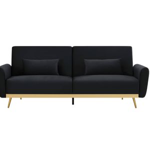 Limpley Velvet Sofa Bed - Black