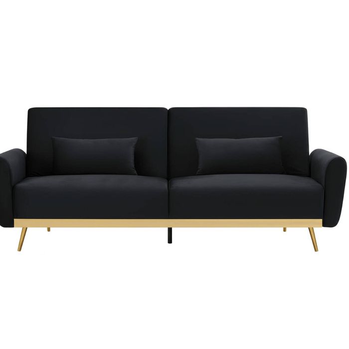 Limpley Velvet Sofa Bed - Black