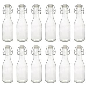 Argon Tableware Glass Bottles with Swing Top - 250ml - Pack of 12