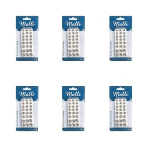 6x 24pc Malli Sewing Snap Buttons Metal Garment Fasteners Assorted Sizes Silver