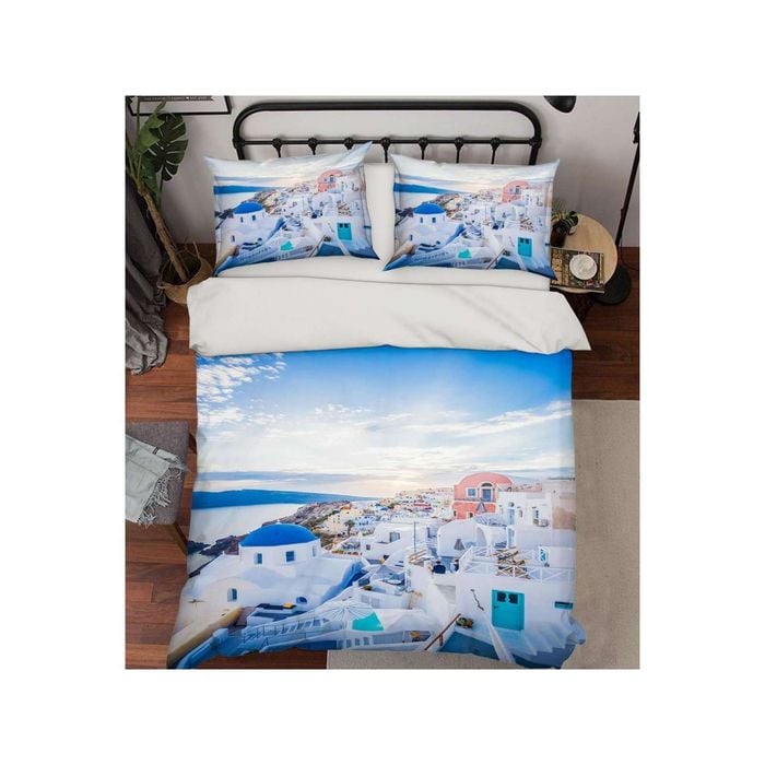 3D Blue Aegean Sea 48 Bed Pillowcases Quilt King Size