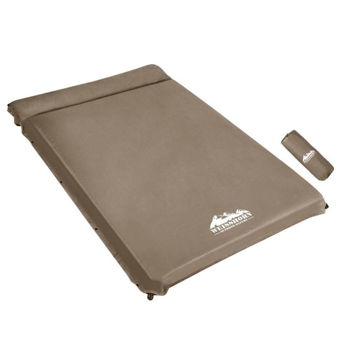 Weisshorn Self Inflating Mattress Double Hiking 10CM Coffee
