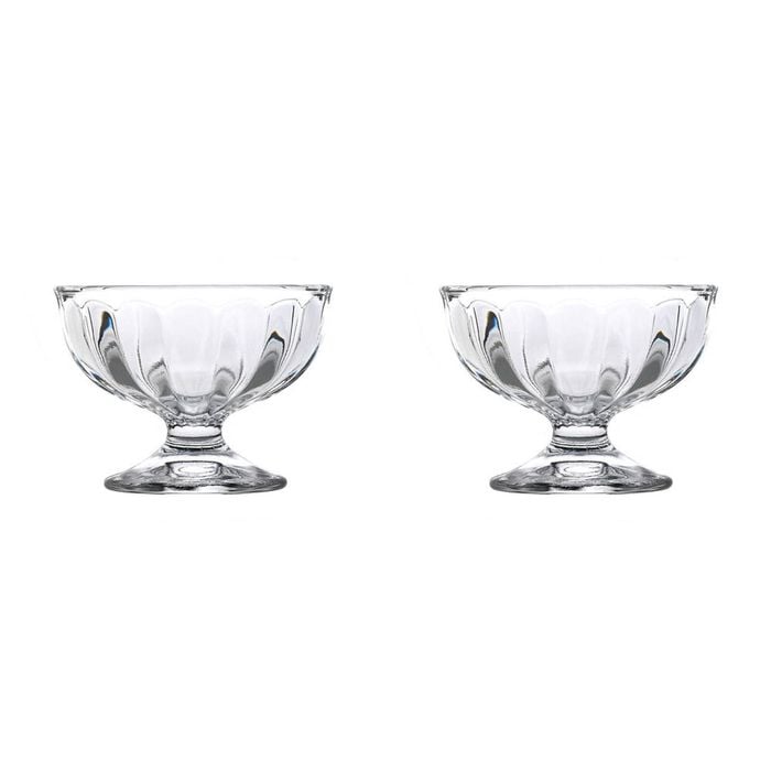 2x 4pc Port Soda Lime Glass Dessert Ice Cream Cup 12cm/130ml - Clear