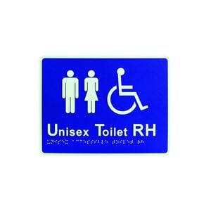 Lockwood Braille Signage Unisex Toilet Right Hand BRS1706R