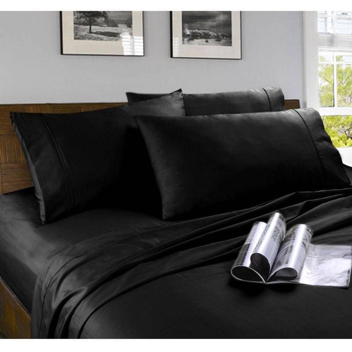 Kingtex Microfibre Sheet Set Black Single