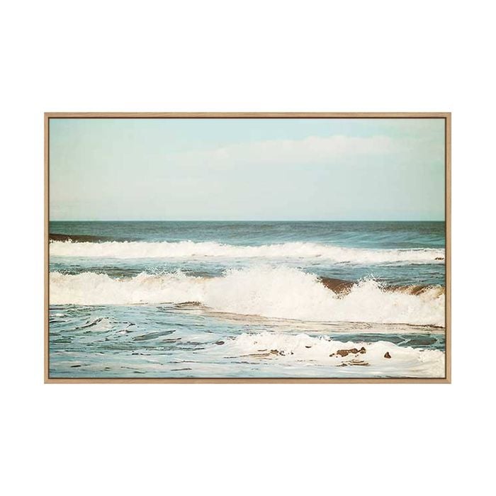 Artey | Flowing Sea - Framed Canvas - Natural Frame - 100 x 150cm