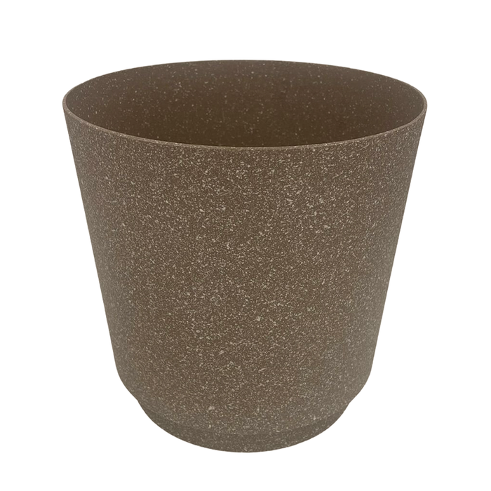 Moda 18cm Brown Round StoneLite Self Watering Plastic Pot