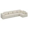 Advwin 415cm 5 Seater Sofa Convertible U Shaped Sofa Chenille Compressed Sofa Modular Couch No Assembly Beige