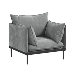 Casa Decor Camilla Luxury Upholstered Sofa Armchair 1 Seater Light Grey Light Grey 1 Seater
