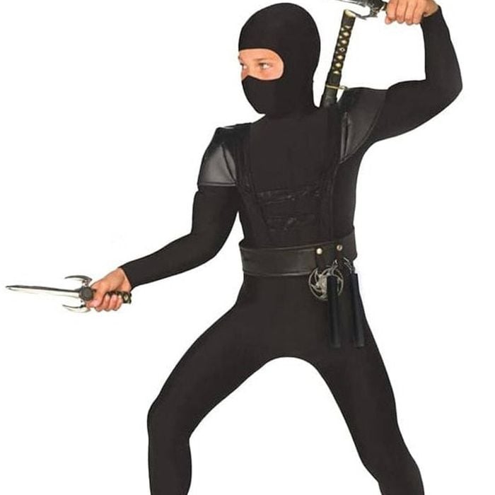 Stealthy Boys All In One Black Morphsuit Ninja Costume - Medium