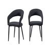 Elegant Collections Set of 2 Marilyn Boucle Dining Chairs – Charcoal