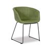 Lonsdale Green Linen Armchair Matt Black Sled Frame
