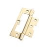 Lane 100 x 65 x 2mm Brass Plated Fixed Pin Easy Fit Hinge - 2 Pack