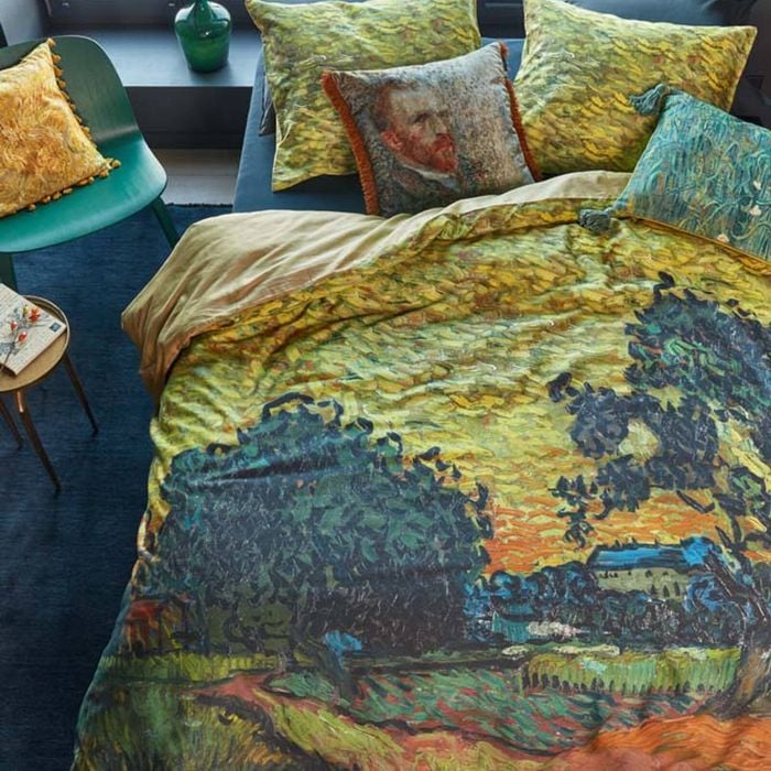 Bedding House X Van Gogh King Gold Van Gogh Evening Twilight Ochre Cotton Sateen Quilt Cover Set