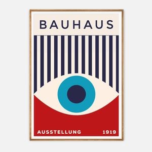 Galrie Bauhaus Ausstellung Exhibition 1919 - Iconic Modernist Art Print for Home Decor, Wood Frame, A0 84 x 119cm (33 x 47inch)