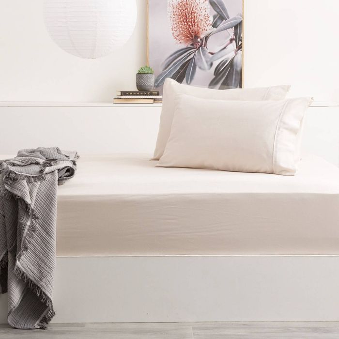 Park Avenue Single Bed Sheet/Pillowcases Set 500TC Bamboo Cotton Bedding Dove