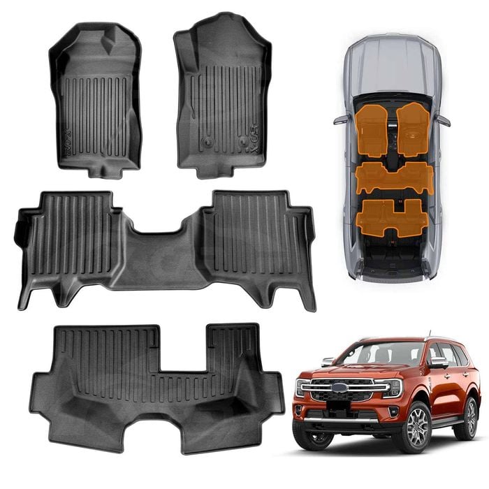 3D Heavy Duty All Weather Car Mat Floor Liner Full Set for Ford Everest 2022-Onwards