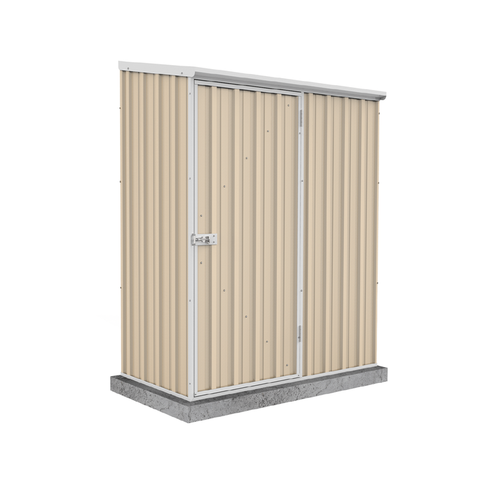 Absco Sheds 1.52 x 0.78 x 1.95m Classic Cream Space Saver Single Door Garden Shed
