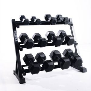 Brixx 5kg - 30kg Hex Dumbbell Set & Rack | 6 Pairs - 210kg Package