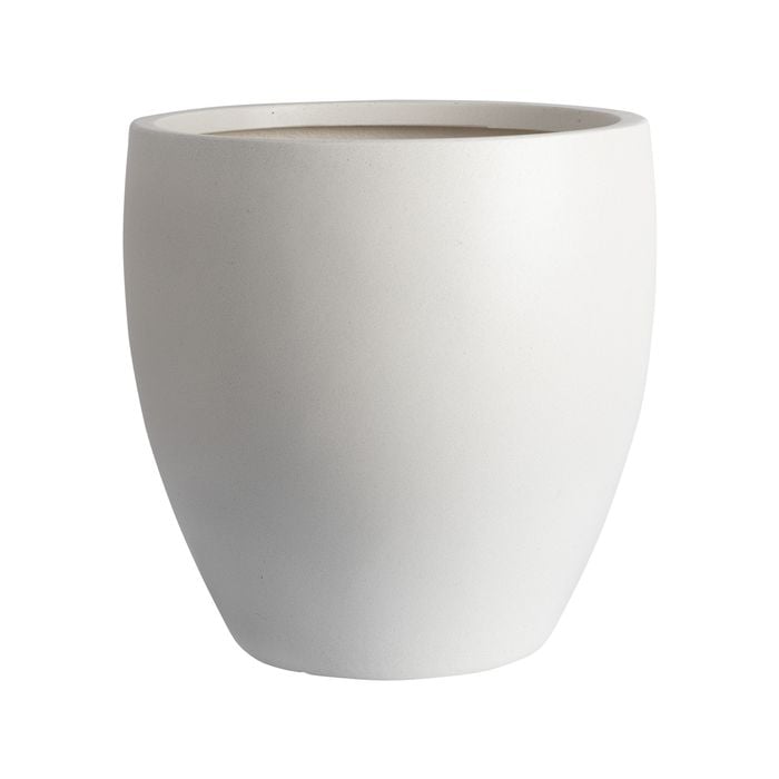 Tuscan Path 44 x 44cm White Harper Egg Fibreglass Pot