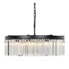 Telbix Serene Modern Pendant Hanging Lamp Light Metal Crystal Clear Black