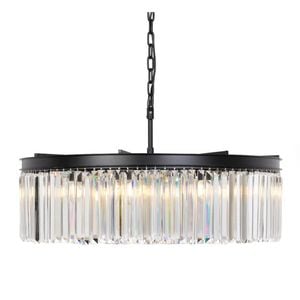 Telbix Serene Modern Pendant Hanging Lamp Light Metal Crystal Clear Black