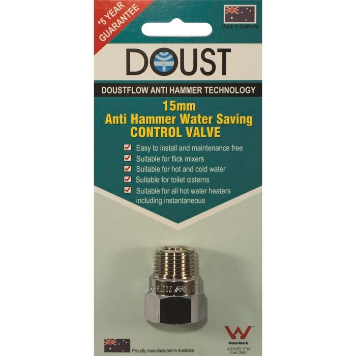 Doust 15mm Male And Female Anti Hammer Water Saver Adaptor Valve