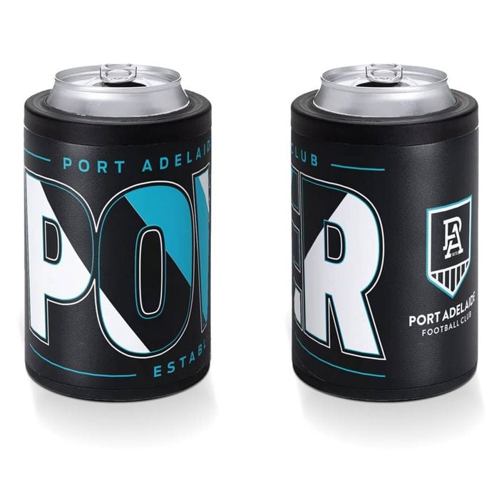 Adelaide Port Power AFL Insulated Stainless Steel Can Cooler With Twist Top Lid