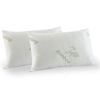 Royal Comfort Bamboo Memory Foam Pillow Twin Pack Hypoallergenic White, Green 56 X 36 X 10 Cm