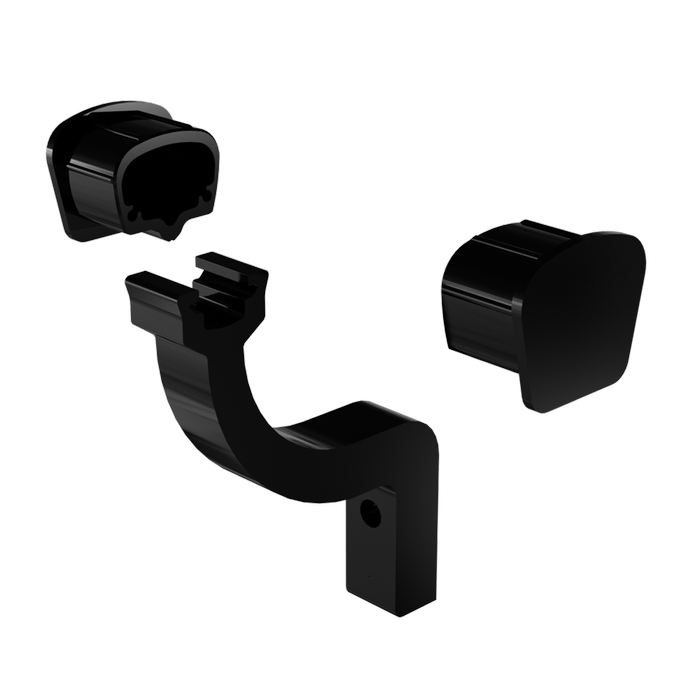 PEAK Aluminium Balustrade Black Modular Handrail Brackets And End Caps