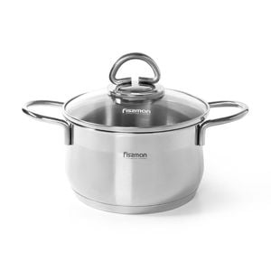 Fissman Stockpot Monica Series Stainless Steel With Glass Lid 1.9L