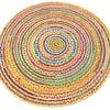 Tribal Handmade Round Jute Rug - 1037 - Natural/multi - 100x100