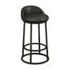 Familand 1x Bar Stools, Black Faux Leather Upholstered Barstools,with Footrest Backrest