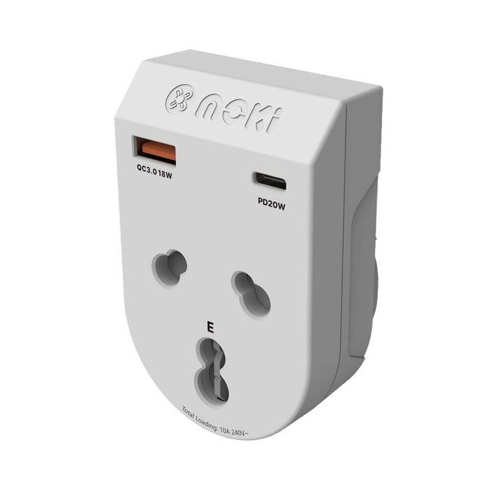 Moki Travel Adaptor Plus Inbound India to AU/NZ w/ PD20W Type-C & QC 3.0 USB-A