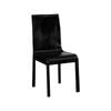2x Steel Frame Black Leatherette Medium High Backrest Dining Chairs with Wooden legs