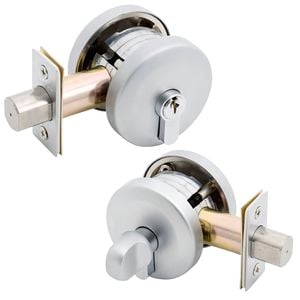 Gainsborough Satin Chrome Single Cylinder Smooth Round Deadbolt