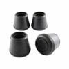 Surface Gard 19mm Black Round External Rubber Chair Tips - 4 Pack