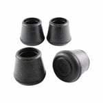 Surface Gard 19mm Black Round External Rubber Chair Tips - 4 Pack