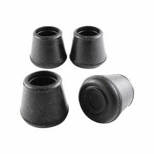 Surface Gard 19mm Black Round External Rubber Chair Tips - 4 Pack
