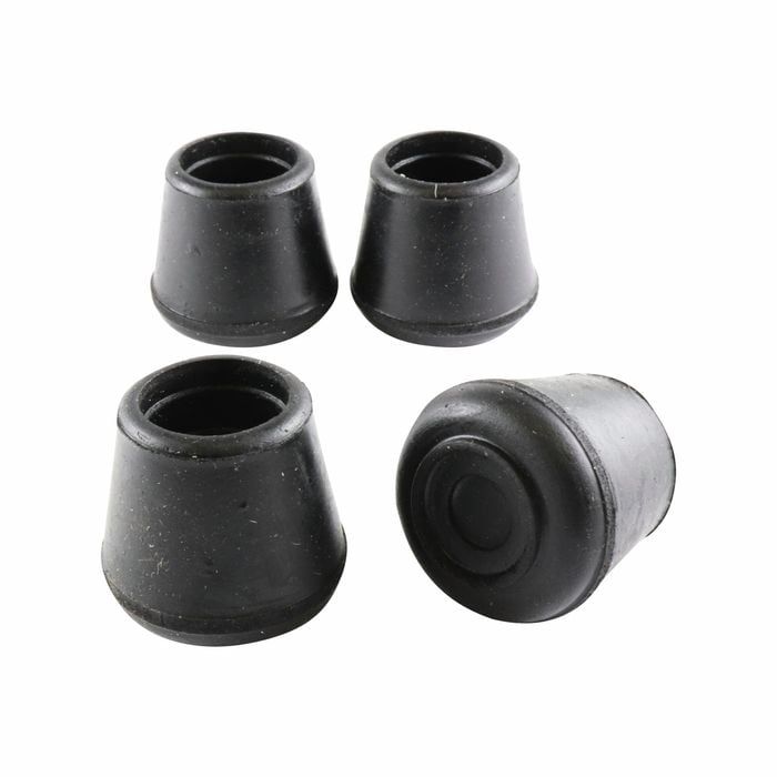 Surface Gard 19mm Black Round External Rubber Chair Tips - 4 Pack