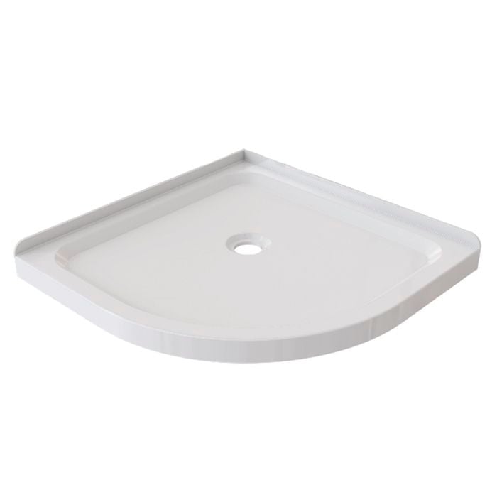 Stein 1000 x 1000mm White 2-Sided Curved Acrylic Shower Tray 