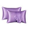 Catzon 2 Pcs Satin Pillowcases with Envelope Closure for Hair and Skin 51X102cm-Purple