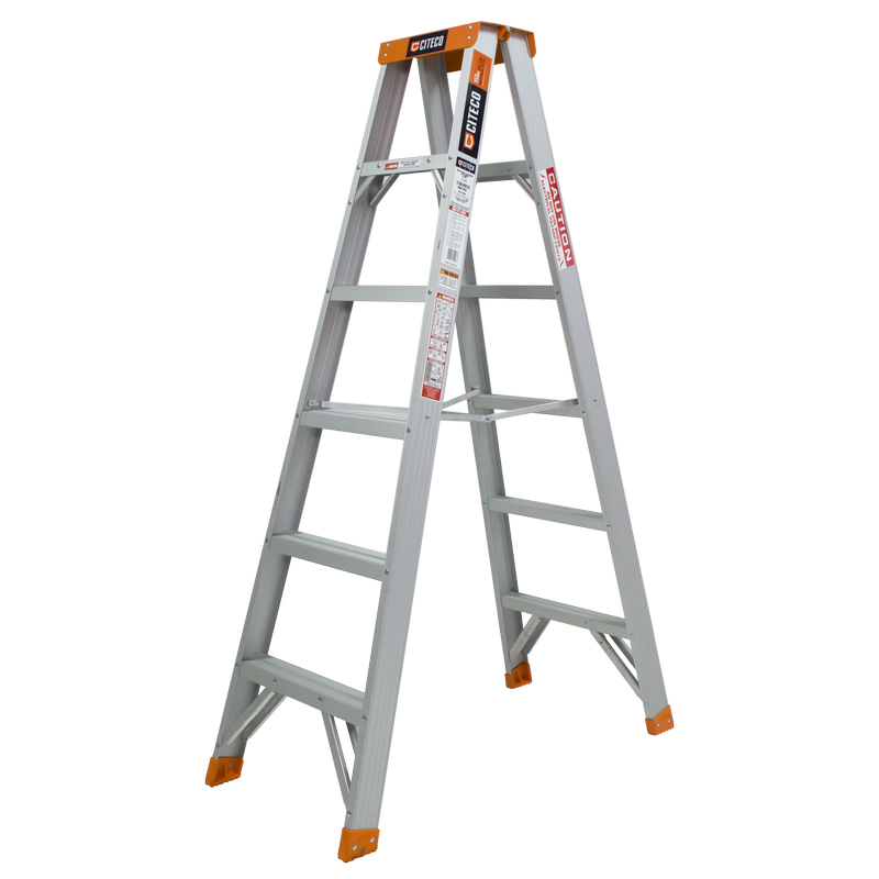 1.8m 150kg Industrial Aluminium Double Sided Step Ladder
