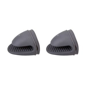 2x 2pc Appetito Heat Resistant Silicone Oven Mitts W/ Ridgid Grips Set Grey