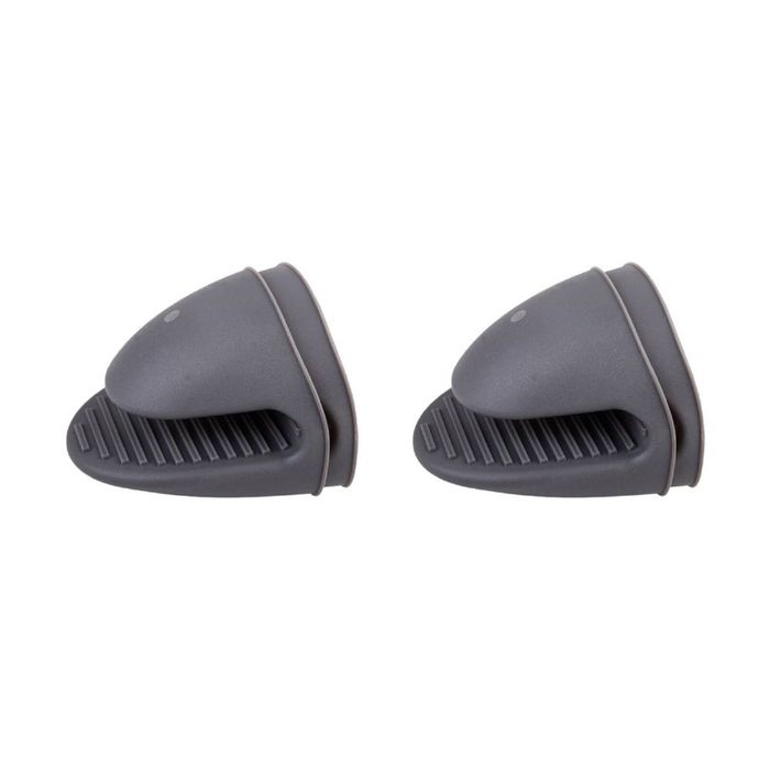 2x 2pc Appetito Heat Resistant Silicone Oven Mitts W/ Ridgid Grips Set Grey