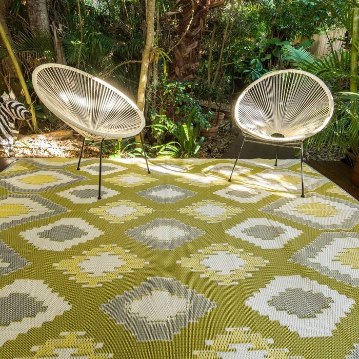 Outdoor Rug - Positano Yellow White And Grey 180 X 270 Cm