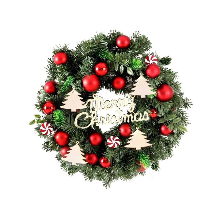 P&P Green 40CM Christmas Wreath Garland Candy Ornaments Non-Toxic