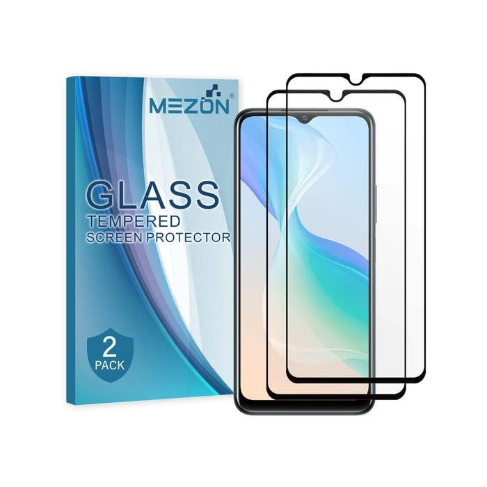 2 Pack MEZON Realme C21 Full Cover Tempered Glass Screen Protectors